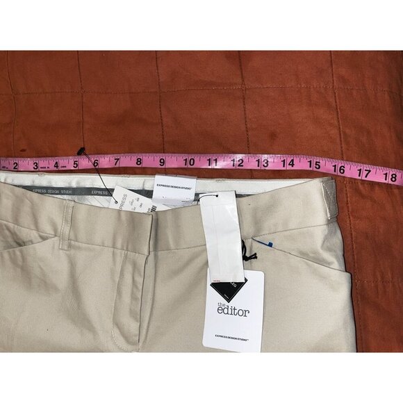 NWT Express Design Studio Beige Wide Leg Dress Khaki Women's Pants Size 8 - Picture 8 of 12